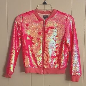 JoJo's closet hot pink sequin jacket